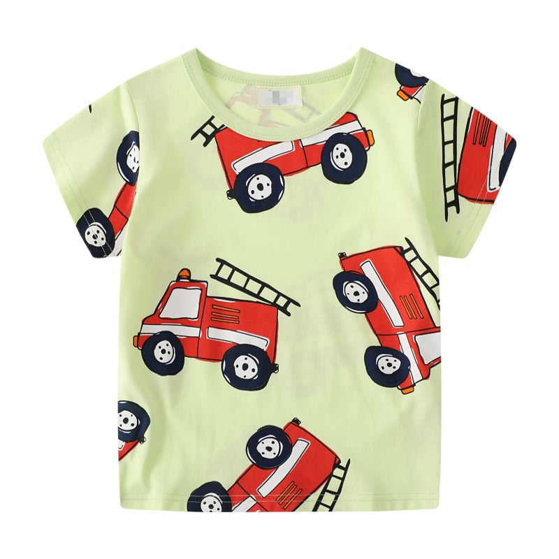 Diego round Neck Short-Sleeved T-shirt - GuGuTon baby store - Baby Fashion - Toddlers Outfits - Babies Outfits - Toddler Clothes - Kids Clothing - Newborn Clothes - Newborn Wear - Kids Wear - Trending Clothes - Trending Outfits - Fall Fashion - Winter Fashion - Girls Clothes - Boys Clothes - Babies Wear - Kids Accessories - KidsWear - Summer Clothes - Summer Fashion - Summer Trend - Falls Sweaters - Tops - Bottom - Jeans - Blouse - Dresses - Newborn Dresses - Toys