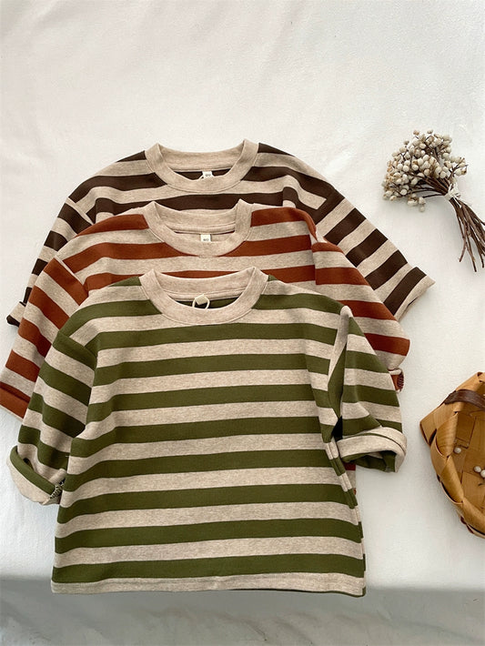 Faride Vintage Stripe Cotton K-style Sweater