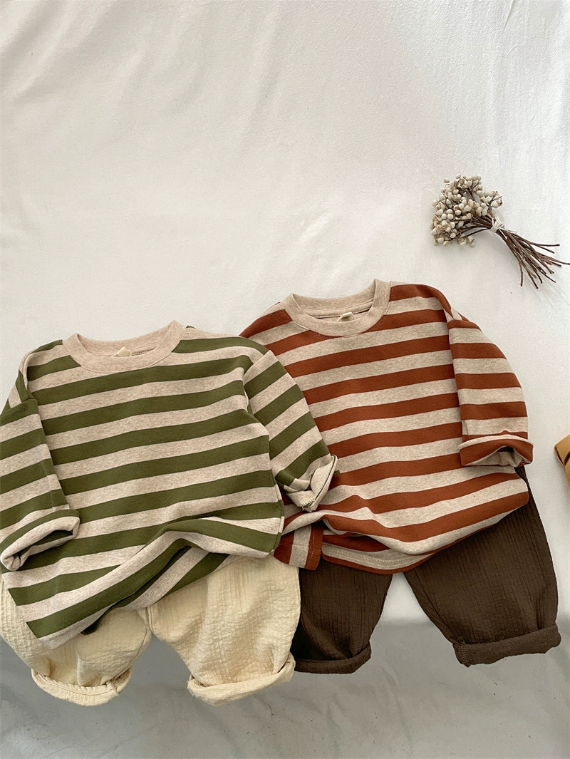 Faride Vintage Stripe Cotton K-style Sweater - GuGuTon baby store - Baby Fashion - Toddlers Outfits - Babies Outfits - Toddler Clothes - Kids Clothing - Newborn Clothes - Newborn Wear - Kids Wear - Trending Clothes - Trending Outfits - Fall Fashion - Winter Fashion - Girls Clothes - Boys Clothes - Babies Wear - Kids Accessories - KidsWear - Summer Clothes - Summer Fashion - Summer Trend - Falls Sweaters - Tops - Bottom - Jeans - Blouse - Dresses - Newborn Dresses - Toys
