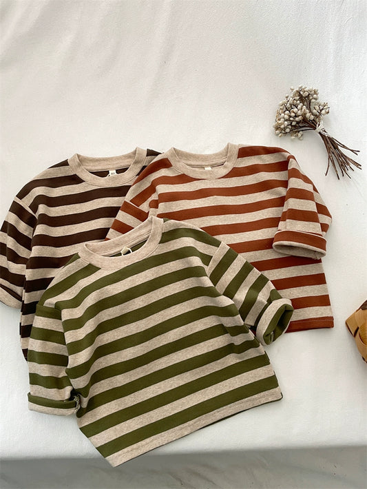 Faride Vintage Stripe Cotton K-style Sweater