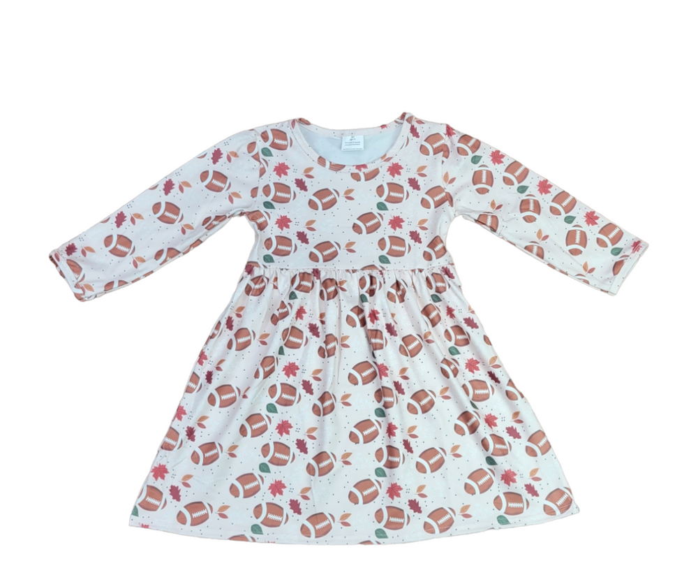 Jesus Football And Fall Y'all Long Sleeve Milk Silk Dress