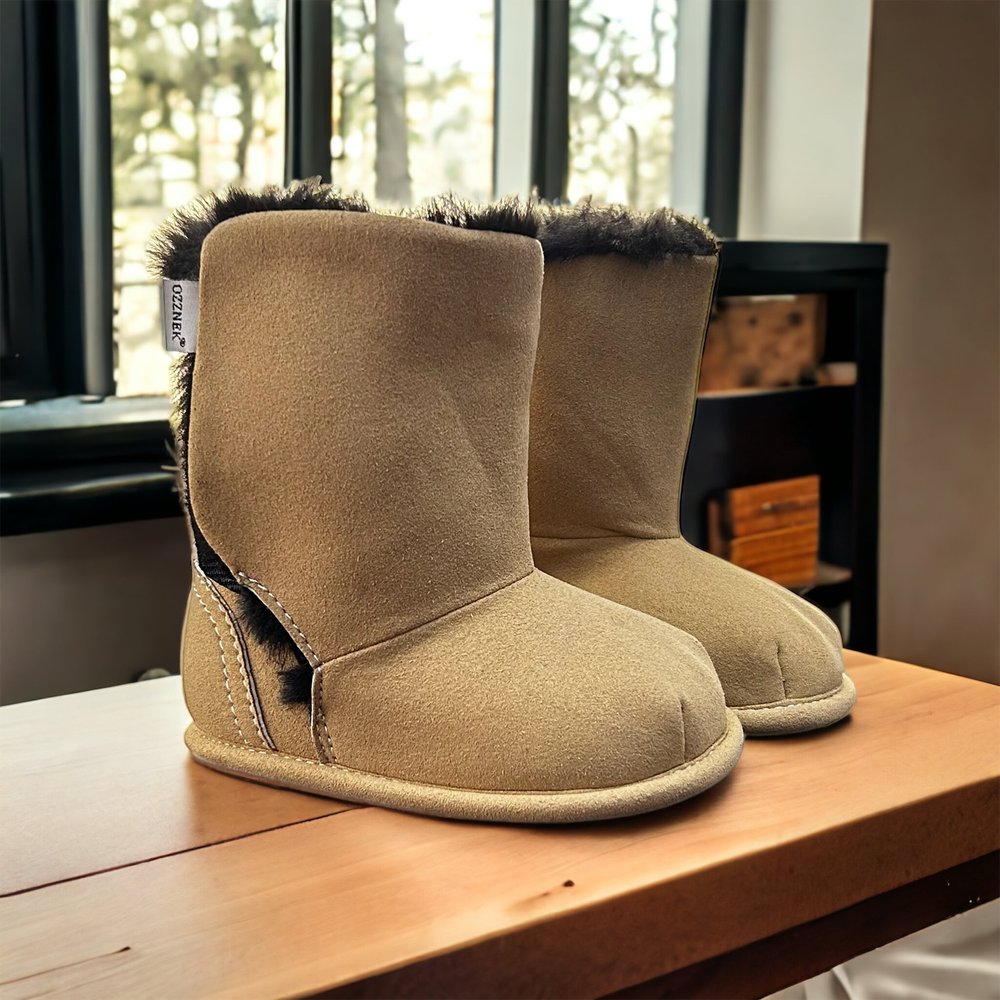 Taupe Boot Top with Black Faux-Fur Lining - GuGuTon baby store - Baby Fashion - Toddlers Outfits - Babies Outfits - Toddler Clothes - Kids Clothing - Newborn Clothes - Newborn Wear - Kids Wear - Trending Clothes - Trending Outfits - Fall Fashion - Winter Fashion - Girls Clothes - Boys Clothes - Babies Wear - Kids Accessories - KidsWear - Summer Clothes - Summer Fashion - Summer Trend - Falls Sweaters - Tops - Bottom - Jeans - Blouse - Dresses - Newborn Dresses - Toys