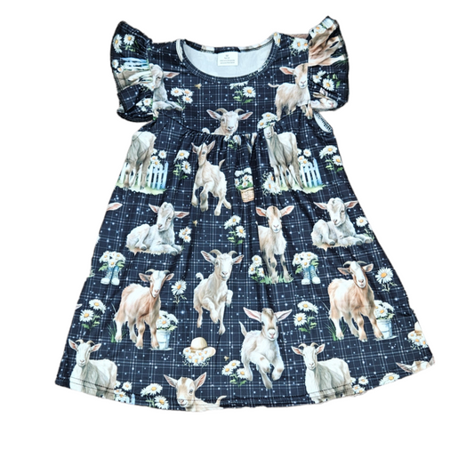 Liannie Give It All Your Goat Milk Silk Flutter Dress