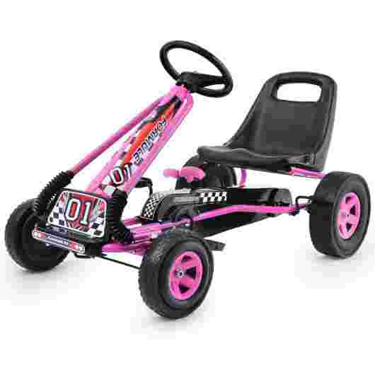 Kids Pedal Go Kart with Adjustable Seat and Safety Features