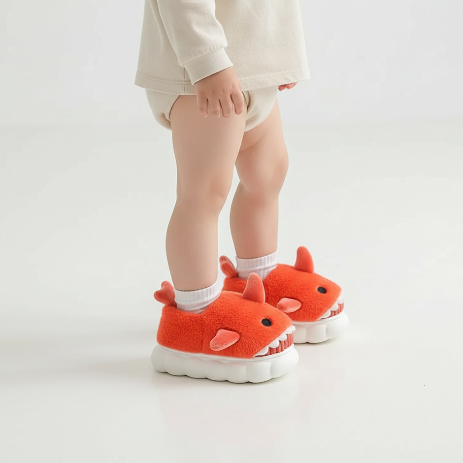 Carolin Plush Shark Slippers Warm and Non-Slip Ages 3-14