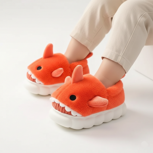 Carolin Plush Shark Slippers Warm and Non-Slip Ages 3-14