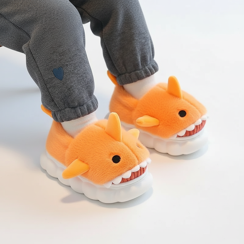 Carolin Plush Shark Slippers Warm and Non-Slip Ages 3-14