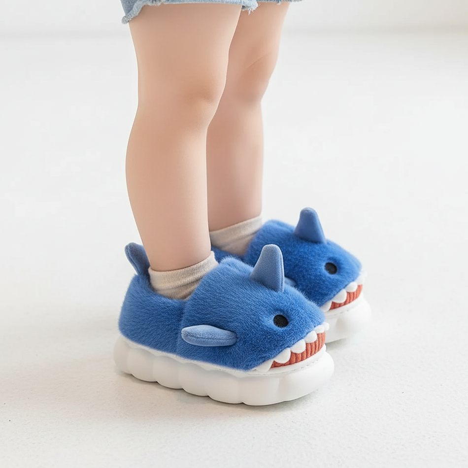 Carolin Plush Shark Slippers Warm and Non-Slip Ages 3-14