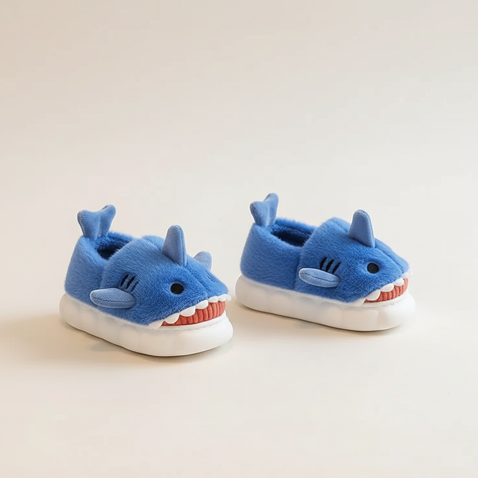 Carolin Plush Shark Slippers Warm and Non-Slip Ages 3-14