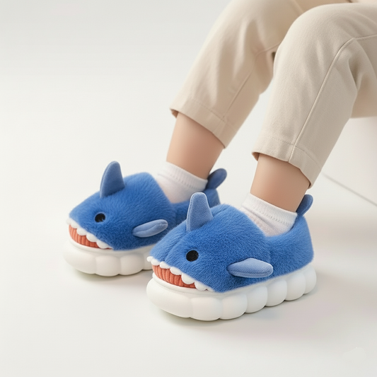 Carolin Plush Shark Slippers Warm and Non-Slip Ages 3-14