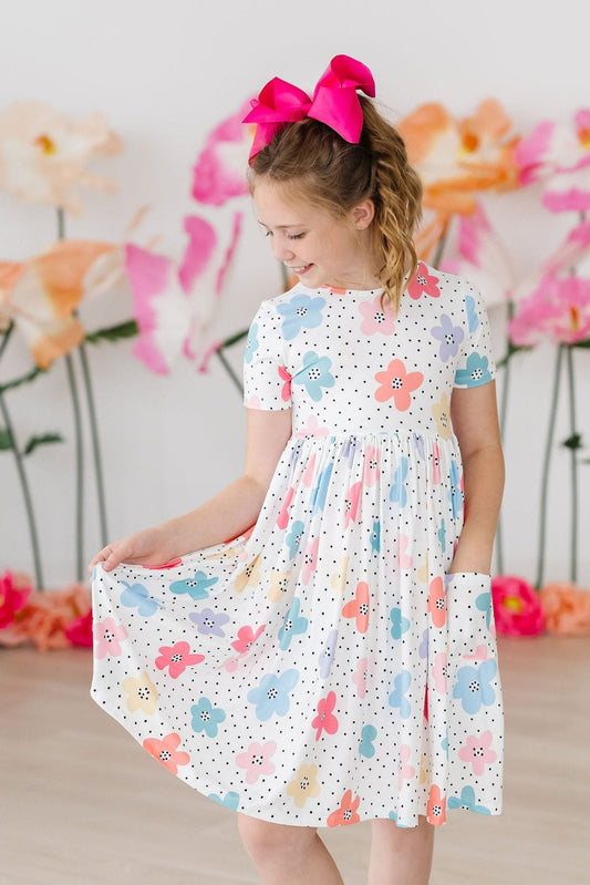 Betania Dots & Daisies S/S Pocket Twirl Dress