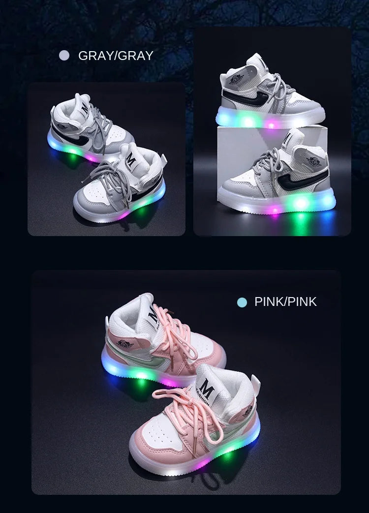 Junior Children Luminous Shoes for Toddlers with LED Lights