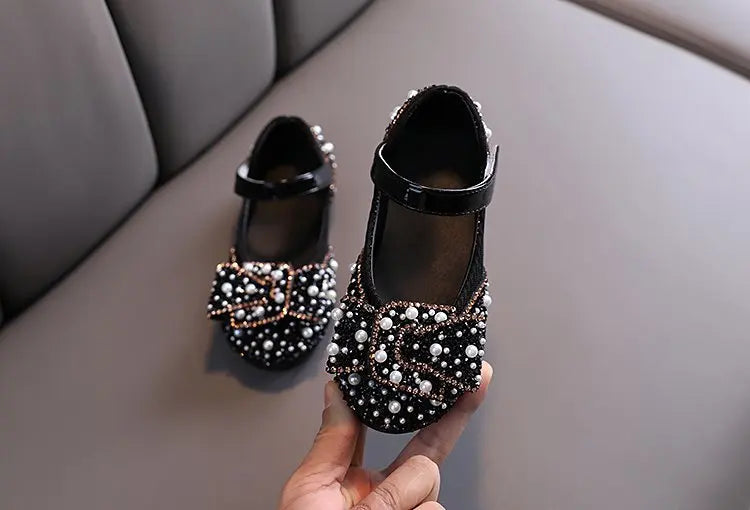 Princess Shoes for Girls Green Pink Party Wedding Luxurious Glitter 21-36 Kids Single Shoe Summer Spring Fashion Girl's Flats