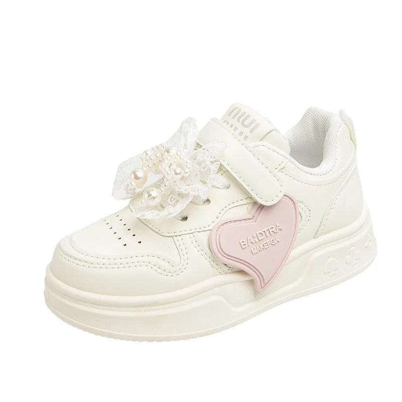 4 To 12 Years Autumn Children Shoes Girls Sneaker 2026 PU Leather Flat Shoes Kids Casual Sneaker Comfortable Cute Girls Shoes