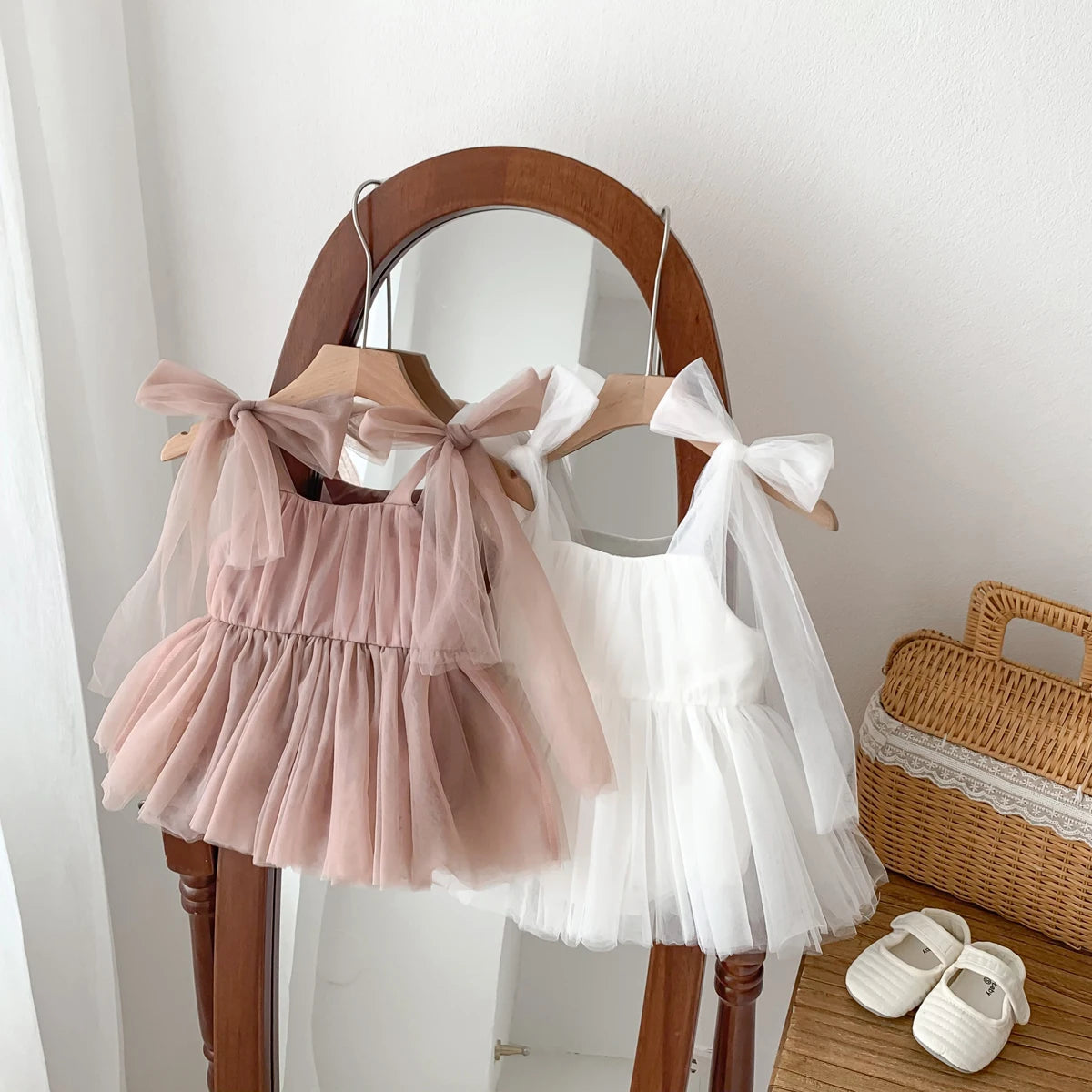 Summer Baby Romper Set Lace Polka Dots Toddler Princess Dress