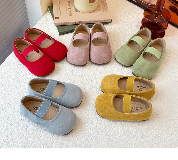 Girls Dance Performance Shoes Slip-on Kids Soild Candy Color Ins Trendy 2026 New Girls Flat Shoes