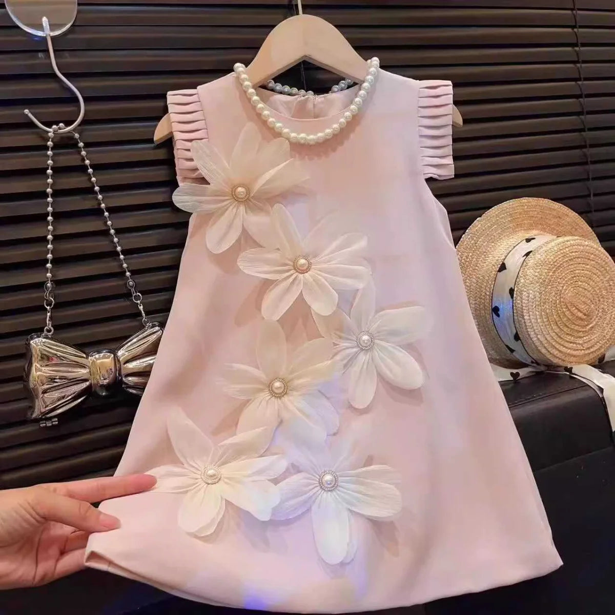 Bear Leader 2-7 Years Summer New 3D Flower Vest Dress