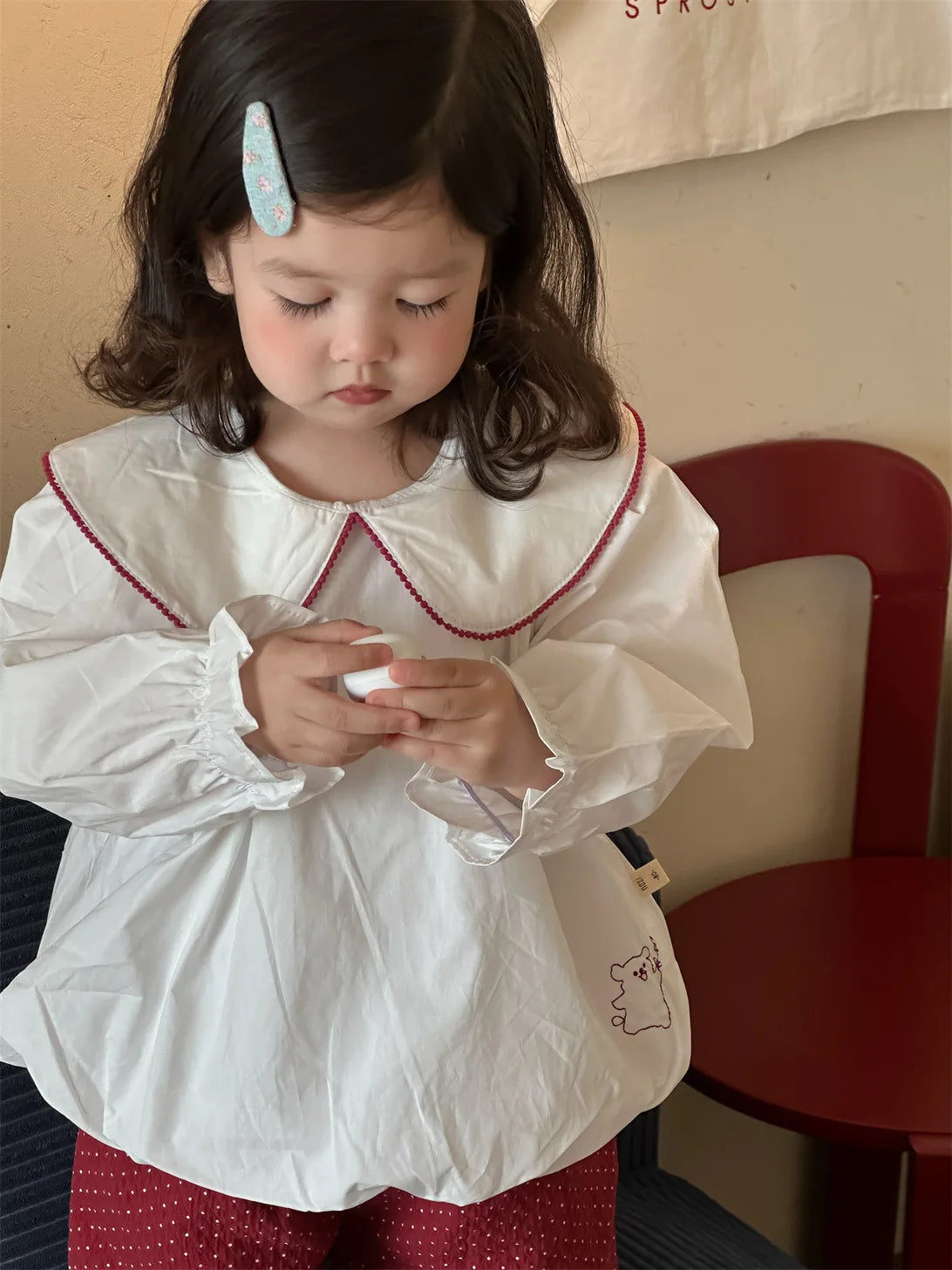 Aranza Long Sleeve Baby Girl Lapel Shirts