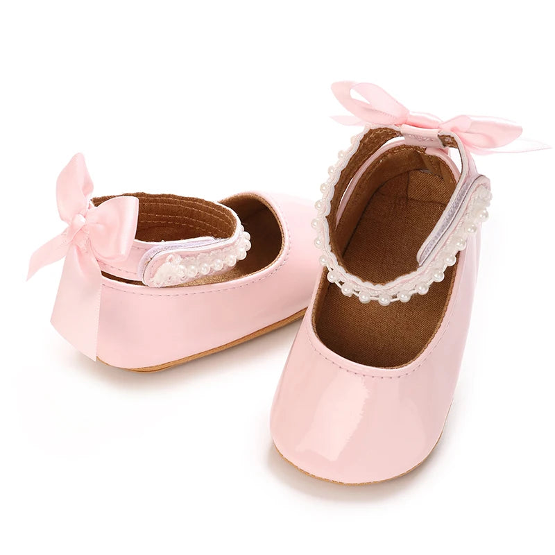 Baby girl princess shoes birthday shoes 0-18 months baby walking shoes soft soled bow shoes