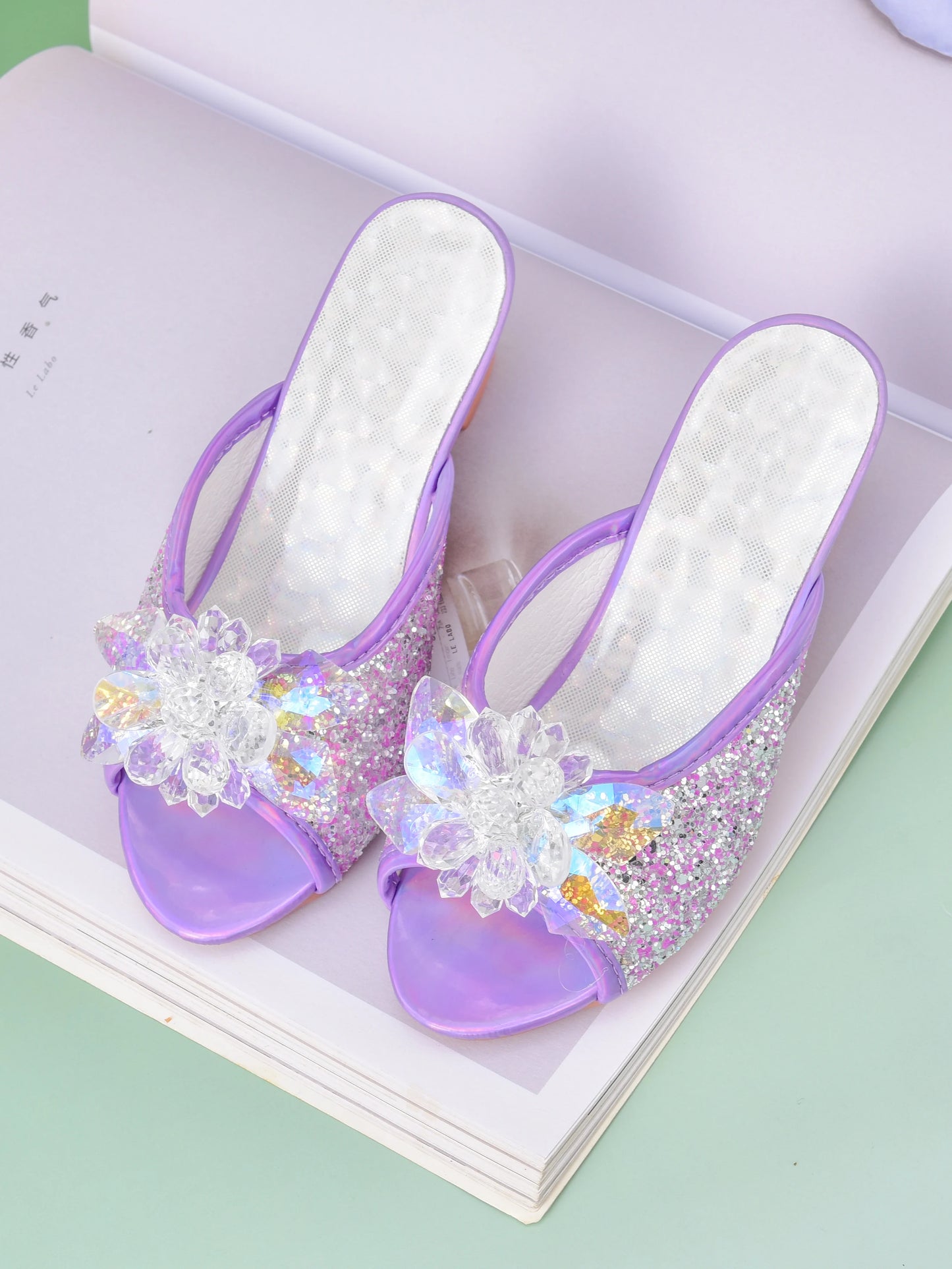 Brielle Girls Crystal Slippers High Heels - Perfect for All Seasons