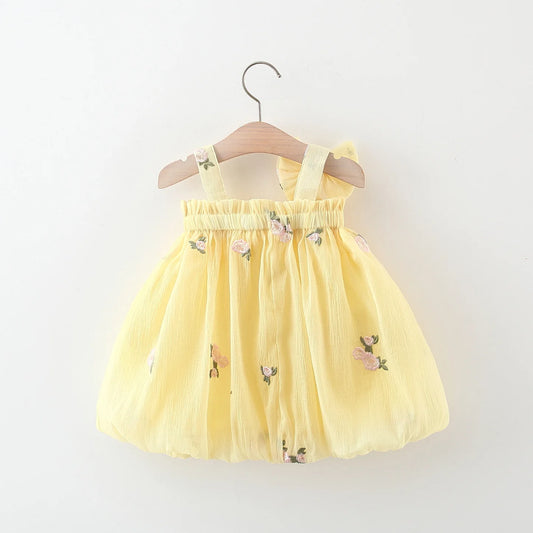 (0-3 Years Old) Baby Girl Dress, Summer Cotton Full Body Embroidered Suspender Princess Dress