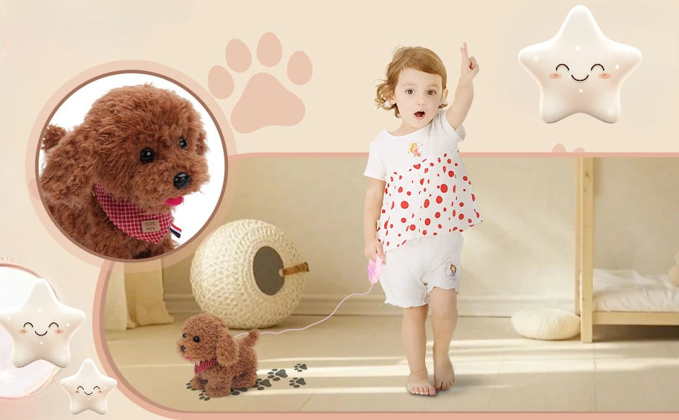 Interactive Electronic Puppy Toys for Kids, Walking Dog Toy with Leash, Remote Control, for Girls and Boys Aged 3+,birthday gift