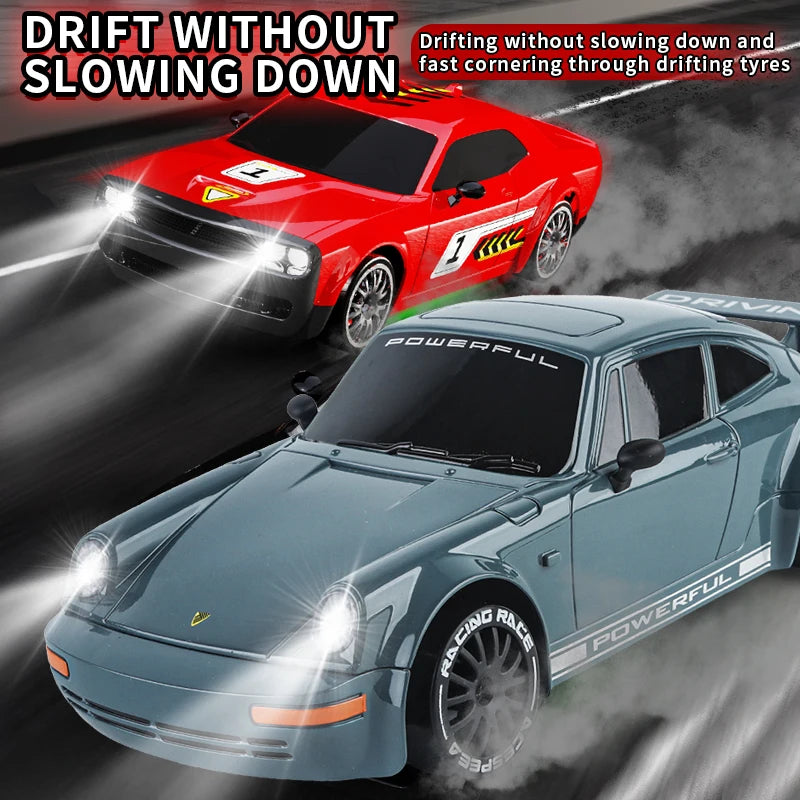 Remote Control RC Drift Car with LED Lights 2.4G Radio 4WD 20KM/H High Speed RTR RC Racing Truck Vehicle Toy Gift for Kid Adult