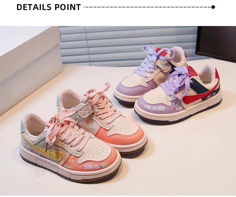 Girls Shoes Children Fashion Hip-hop Punk Graffiti Skateboard
