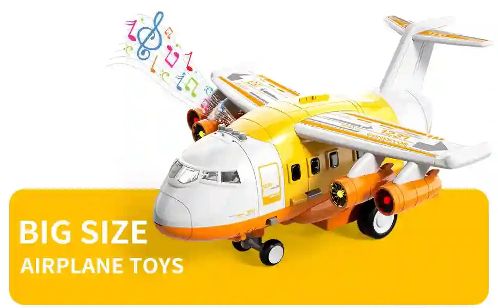 Kids Airplane Toy Set With Fire Trucks For Ages 4-8