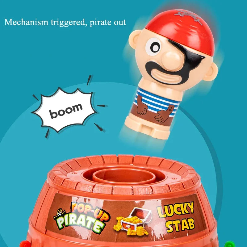 Funny Pirate Barrel Toy Sword Stab Jumping Pirate Game Board Children Halloween Toys Parent-child Interactive Toys for Kids Boys