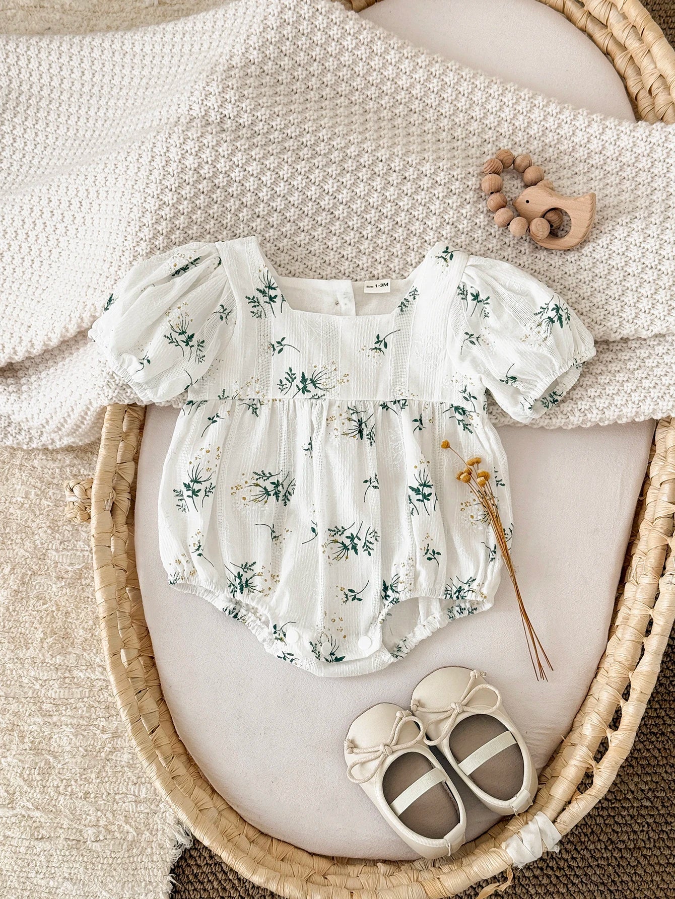 Puff Sleeve Garden Romper