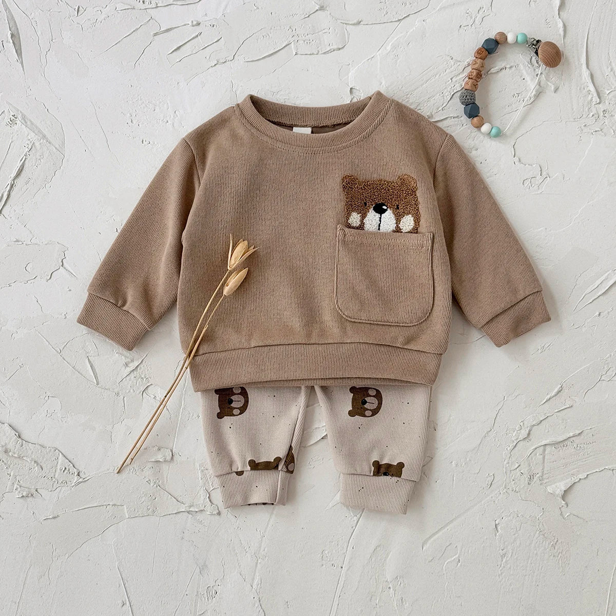 Charlie Full Print Bear Pants Set