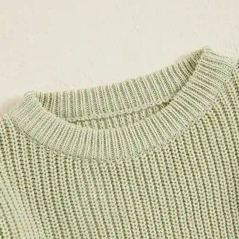 Angie Round Neck Long Sleeve Pullover Sweater