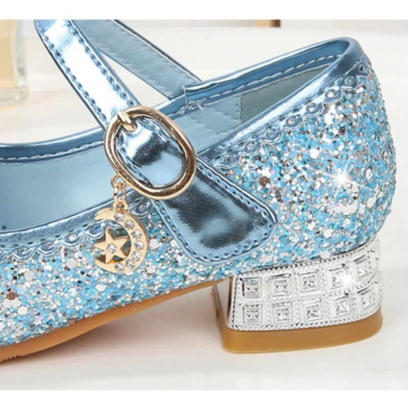Kids'Casual Shoes Girls' Princess  Sandals Shoes Children's Children's Shoes Fashion Girls Pink Blue High Heel Shoes Size 24-36