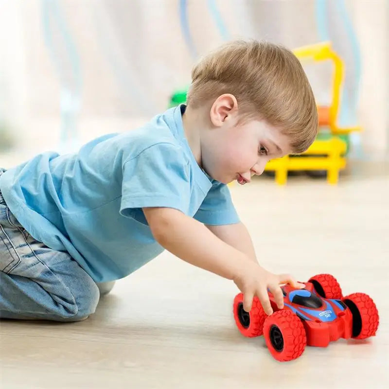 Mini Inertia Car Toys For Children Collision Automatic Turnover Double-Sided Running Car Toy
