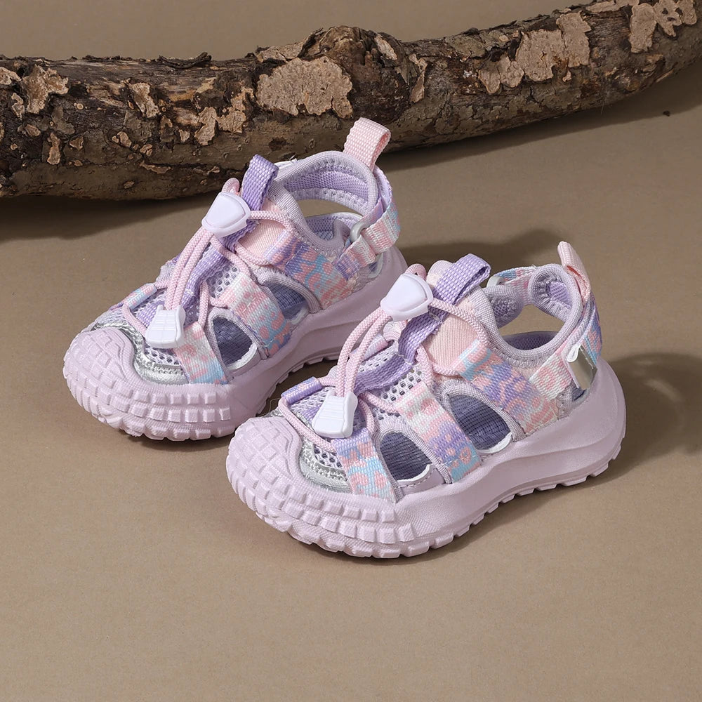 2025 New Summer Children Sandals For Girls Mesh Breathable Kids Sport Shoes Soft Sole Toddler Girls Beach Sandals EU 21-30