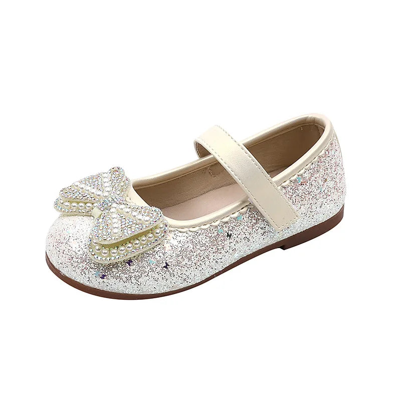Girl Dresses Casual Shoes 2025 Spring Autumn New Children Fashion Princess Leather Shoes