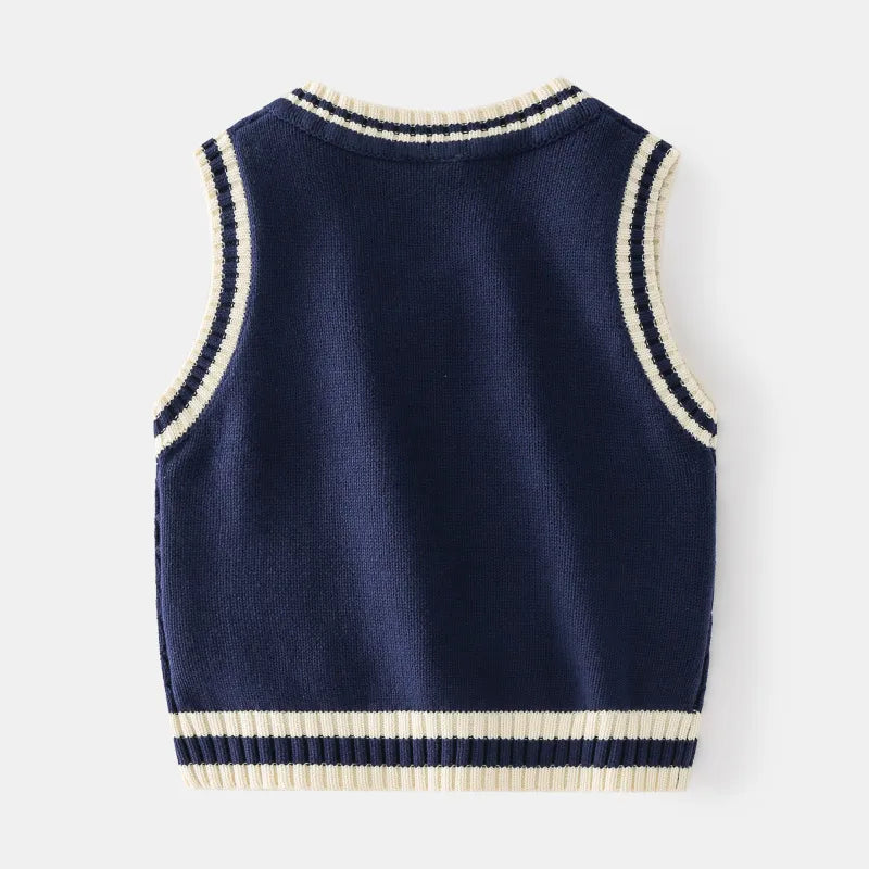 Sweater Children Sleeveless Vest Boys Knit Elegant Clothes - GuGuTon baby store - Baby Fashion - Toddlers Outfits - Babies Outfits - Toddler Clothes - Kids Clothing - Newborn Clothes - Newborn Wear - Kids Wear - Trending Clothes - Trending Outfits - Fall Fashion - Winter Fashion - Girls Clothes - Boys Clothes - Babies Wear - Kids Accessories - KidsWear - Summer Clothes - Summer Fashion - Summer Trend - Falls Sweaters - Tops - Bottom - Jeans - Blouse - Dresses - Newborn Dresses - Toys