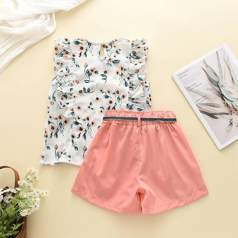 Angelica Girls Clothing Summer Short Sleeve Children Two Piece Set - GuGuTon baby store - Baby Fashion - Toddlers Outfits - Babies Outfits - Toddler Clothes - Kids Clothing - Newborn Clothes - Newborn Wear - Kids Wear - Trending Clothes - Trending Outfits - Fall Fashion - Winter Fashion - Girls Clothes - Boys Clothes - Babies Wear - Kids Accessories - KidsWear - Summer Clothes - Summer Fashion - Summer Trend - Falls Sweaters - Tops - Bottom - Jeans - Blouse - Dresses - Newborn Dresses - Toys