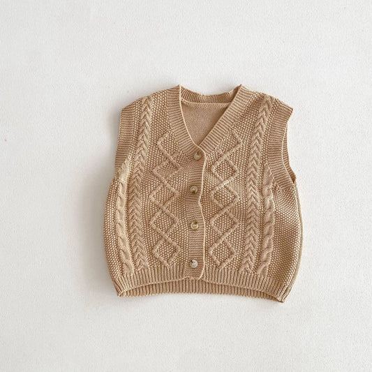 Daniel Knitted Vest Boys Solid Sleeveless Sweater