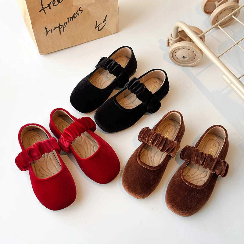 Spring Girl's Casual Shoes Round Toe Shallow Hook-loop Chic Kid's Flat Shoe Solid Colors Anti-slip Daily Comfy Children Shoe