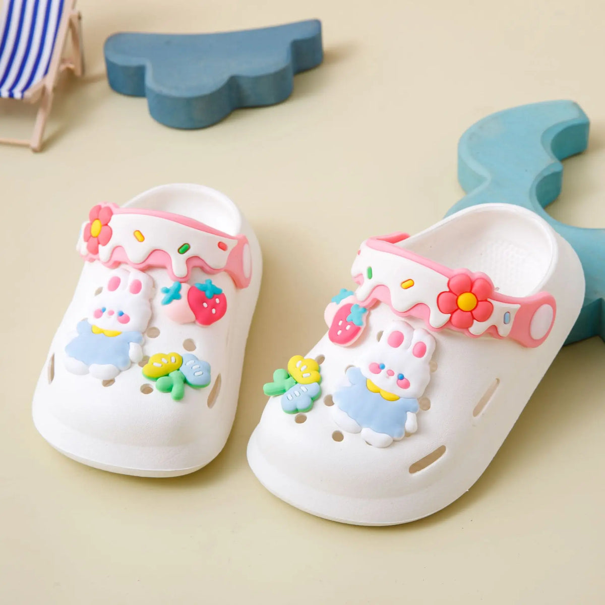 Garden Shoes For Girls Soft Sole Clogs For Baby Breathable Non-slip Indoor Outdoor Beach Sandals Trendy Cute Cartoon Bunny
