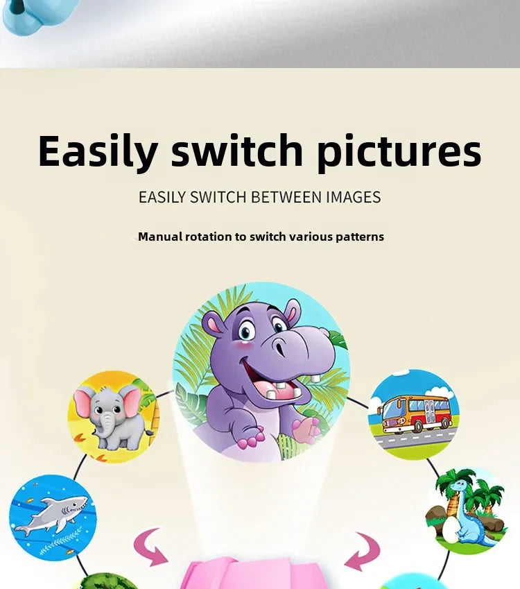 Flashlight Projector Torch Lamp Toy Cute Cartoon Creativity Toy