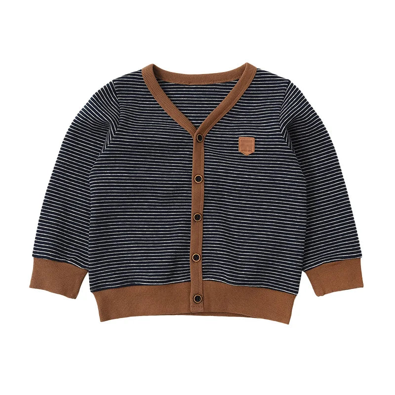 Bernie V-neck Striped Kids Knitting Sweater