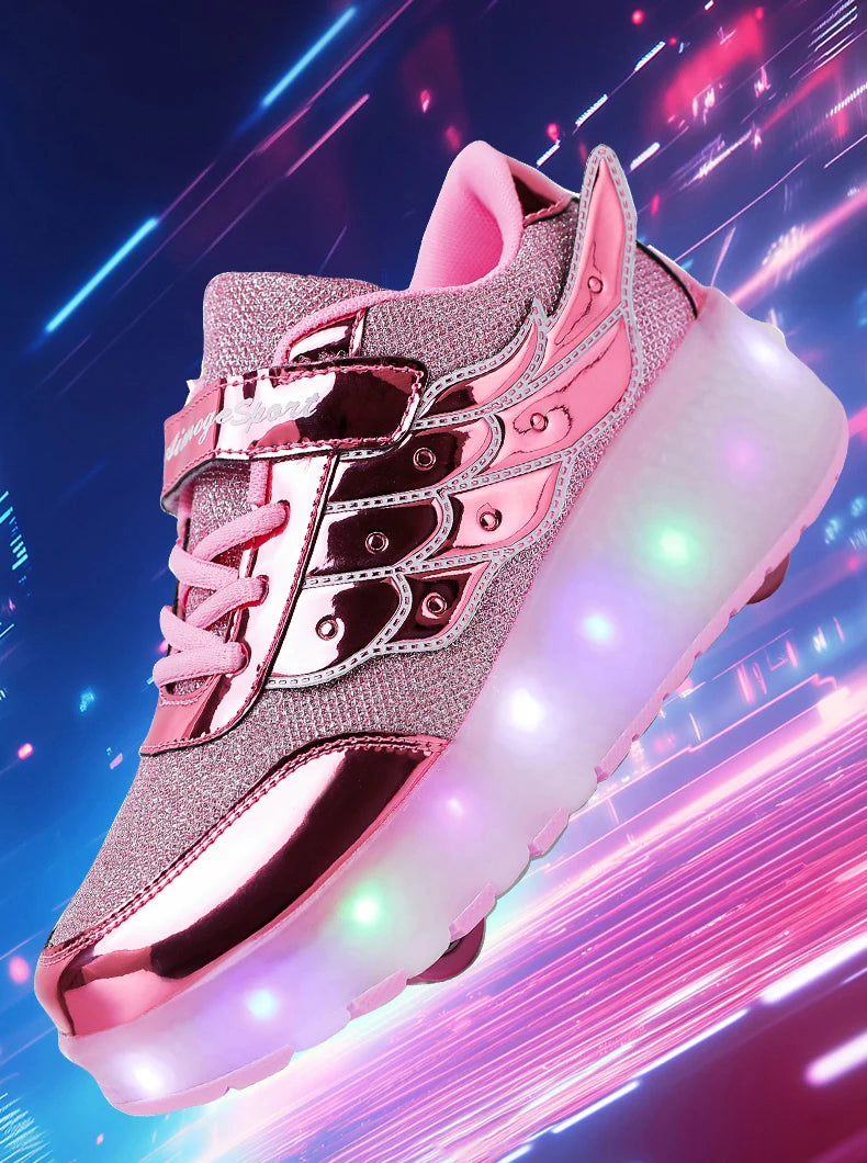 Dual-Use Sneakers Roller Shoes for Kids