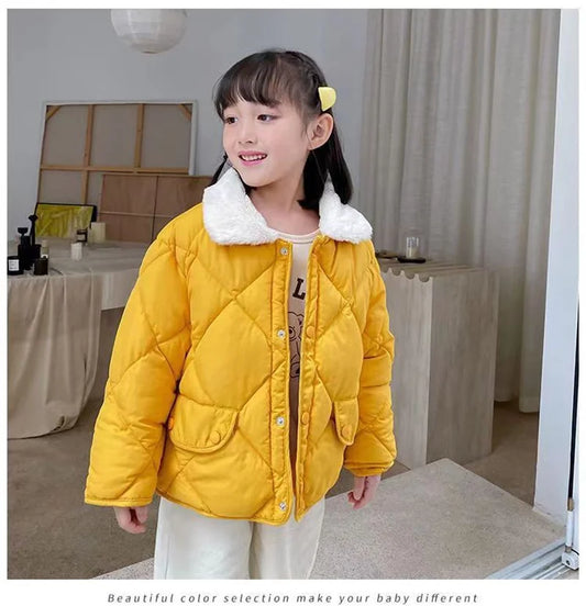 Pamela Baby Girl Winter Jackets Casual Solid Colors