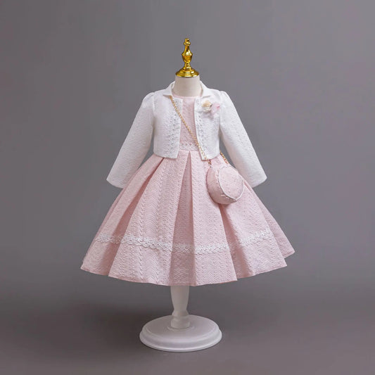 3PCS Elegant Dress For Girl Birthday Party Princess Dress