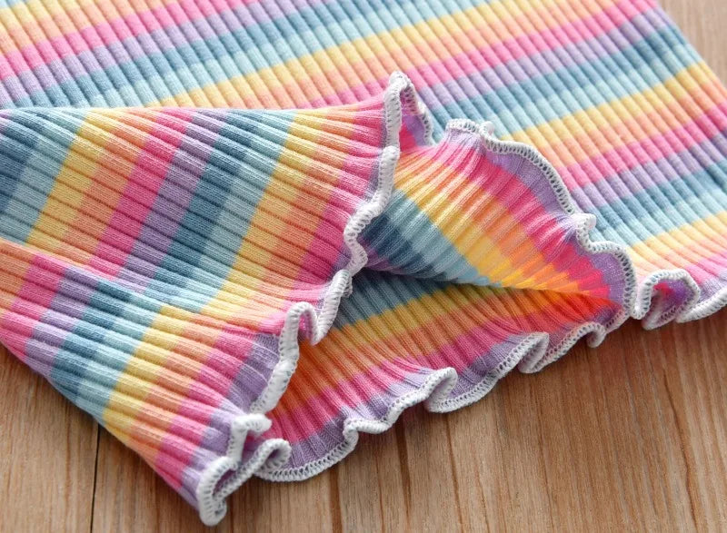 Rosaura Baby Rainbow Striped Casual Tops