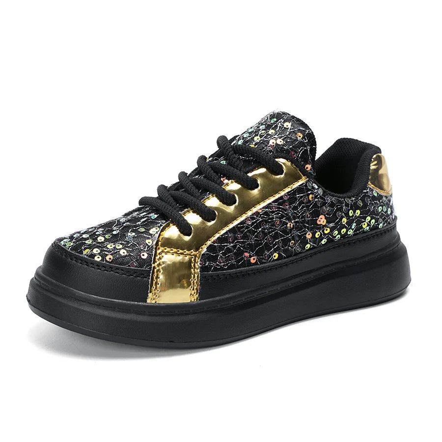 Children Casual Shoes 2026 New Design Glitter Trendy Sneakers