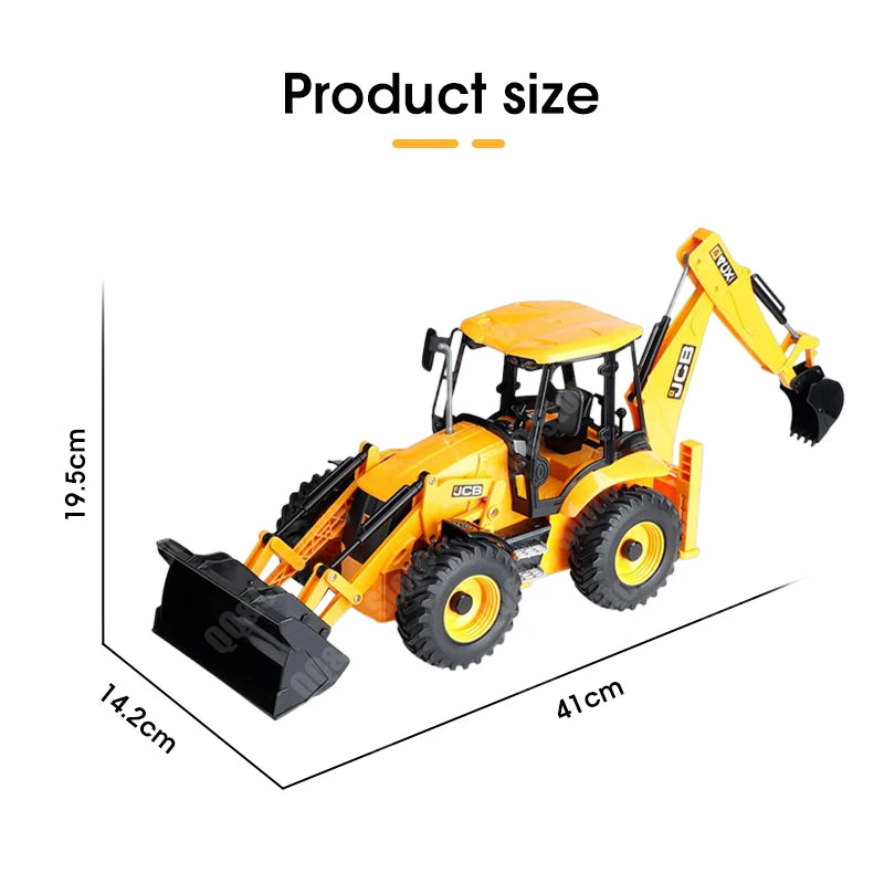 DOUBLE E  RC Backhoe Loader E589 1:20 Excavator Remote Control Car Engineering Vehicle Truck Model Bulldozer Trailer Toy for Boy